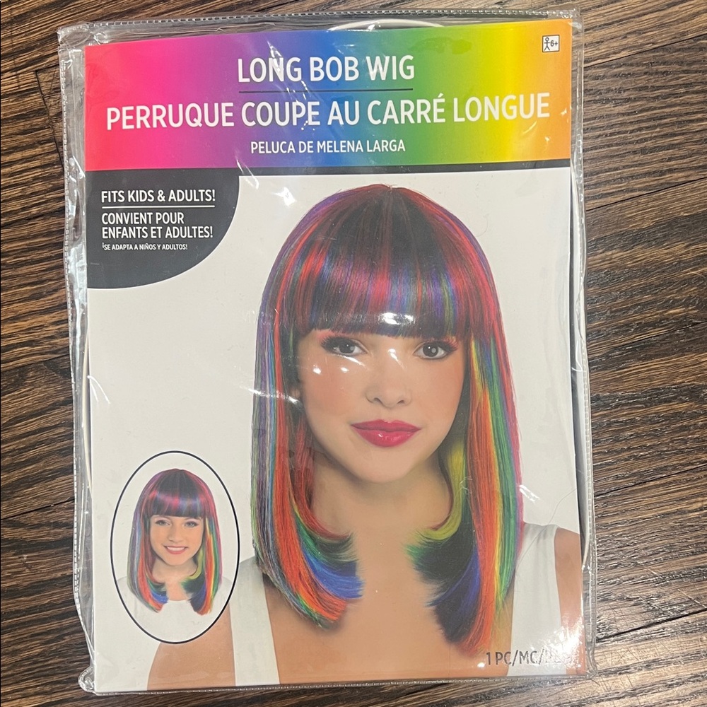 Rainbow Long Bob Wig
